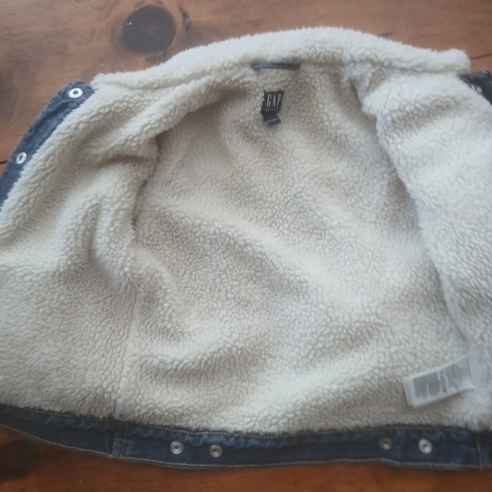 Gap Uni-sex Kids Sherpa lined denim jacket S (6/7)